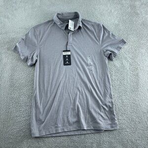 Alfani Mens Alfatech Storm Gray Polo Shirt S Stretch Recycled NWT e0578
